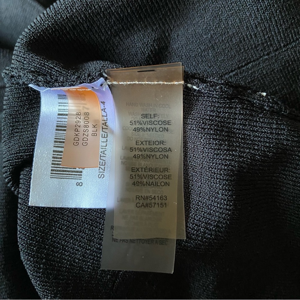 Guess LBD sweetheart neck black stretch structure bandage bodycon knit Dress 4 - Picture 12 of 12